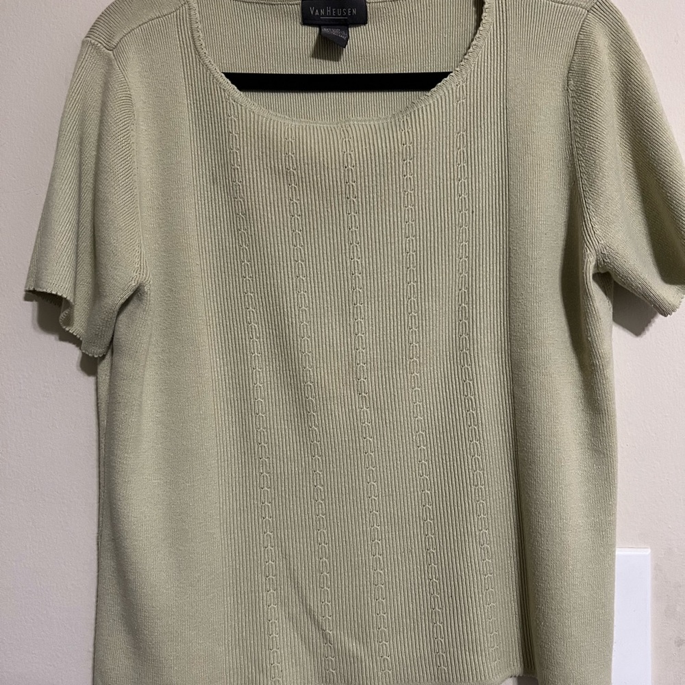 Van Heusen Green Fitted T-Shirt